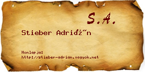 Stieber Adrián névjegykártya